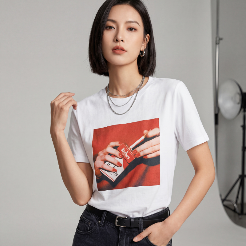 T-Shirt Cartoon Fingerprint a Manica Corta – Comoda, originale, irresistibile