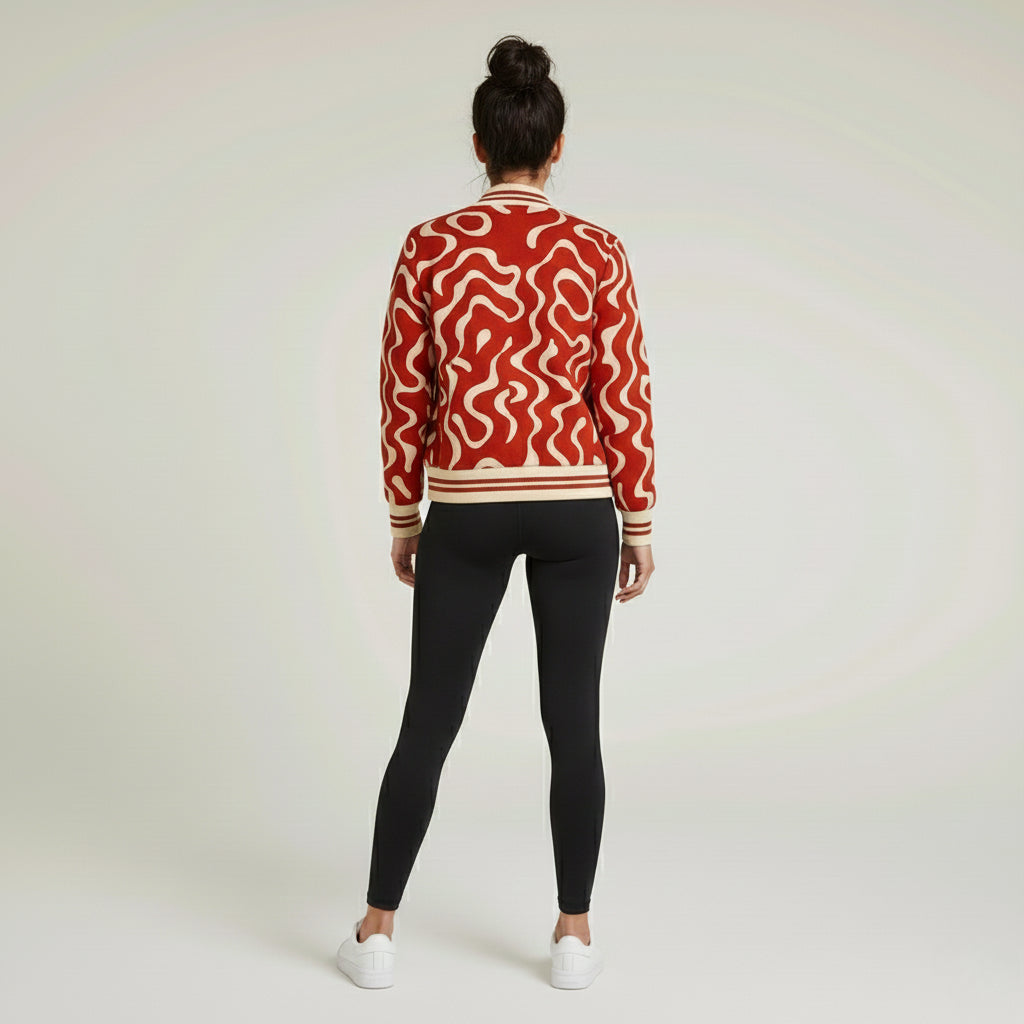 Waveform Bomber — Giacca Tecnica con Pattern Astratto
