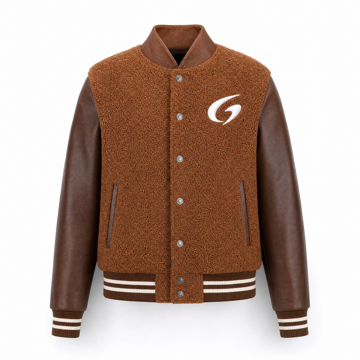 Giacca Varsity Premium in Lana e Vera Pelle