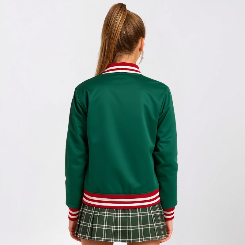 Green Varsity Bomber – Spirito Festivo in Stile College