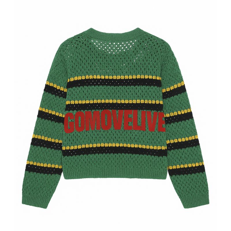 Gomovelive Stripes – Felpa Crochet Sportiva a Maniche Lunghe