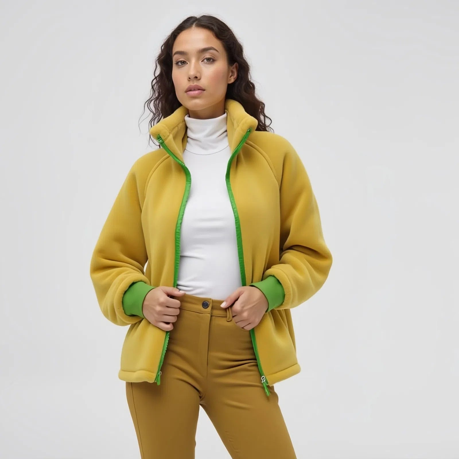 Warmth and Color: The "Sunbeam Comfort" Fleece Jacket