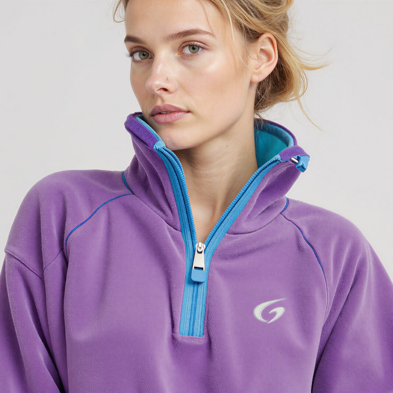 Purple Fleece Jacket with Blue Details - Ice Vibrations
