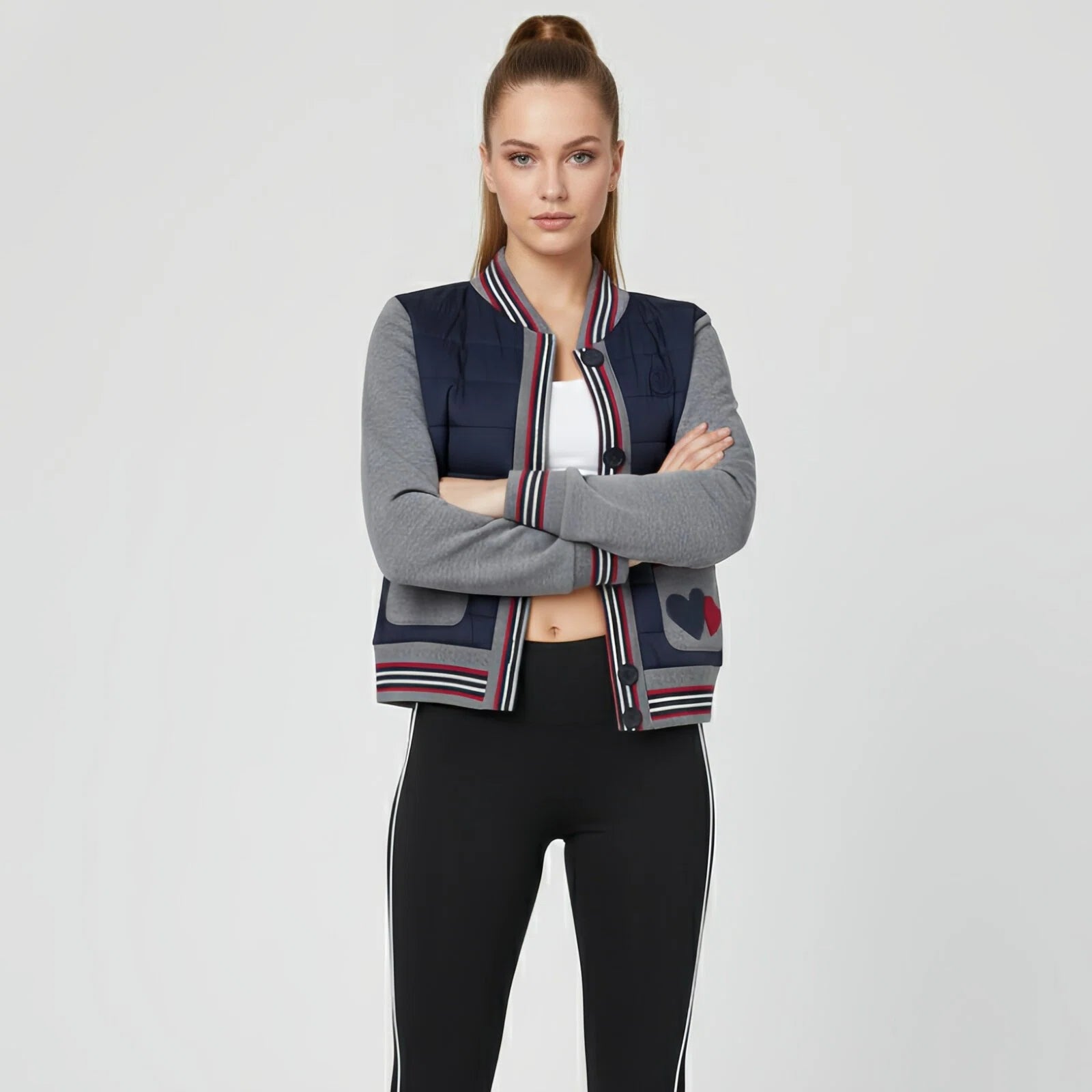 Heartline Bomber — Giacca Bambino Trapuntata con Dettagli Grafici