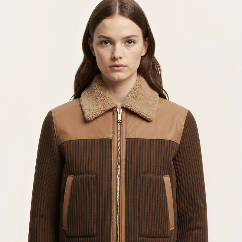 Shearling Ribbed Jacket
