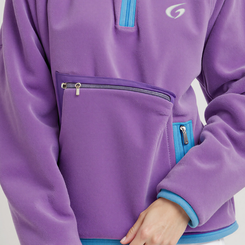 Purple Fleece Jacket with Blue Details - Ice Vibrations
