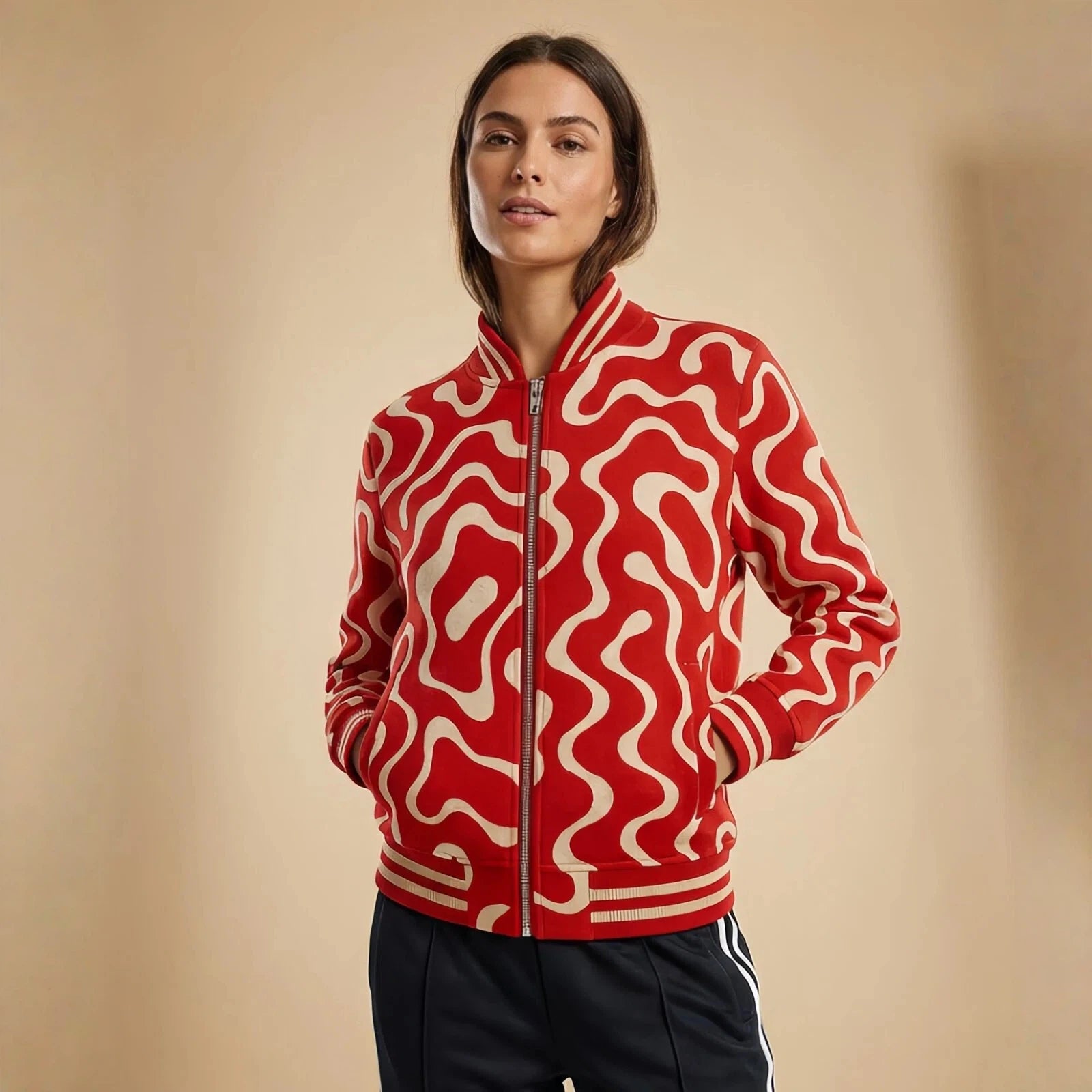 Veste de sport graphique Waveform Zip en maille technique