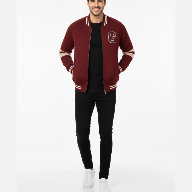 Fiery Collegiate Bomber – Warm Passion for Sports Spirit