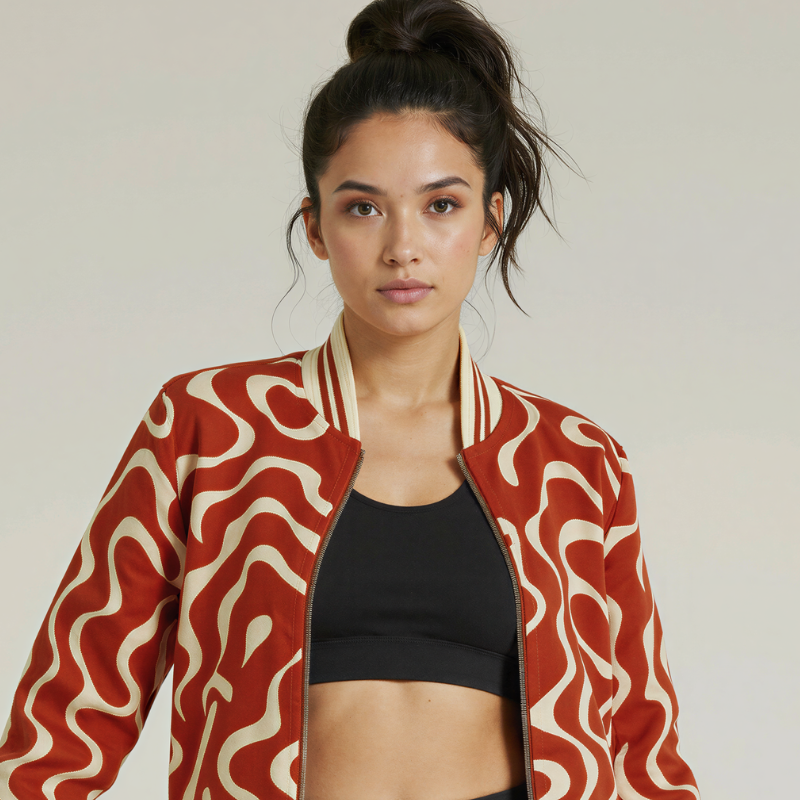 Waveform Bomber — Giacca Tecnica con Pattern Astratto