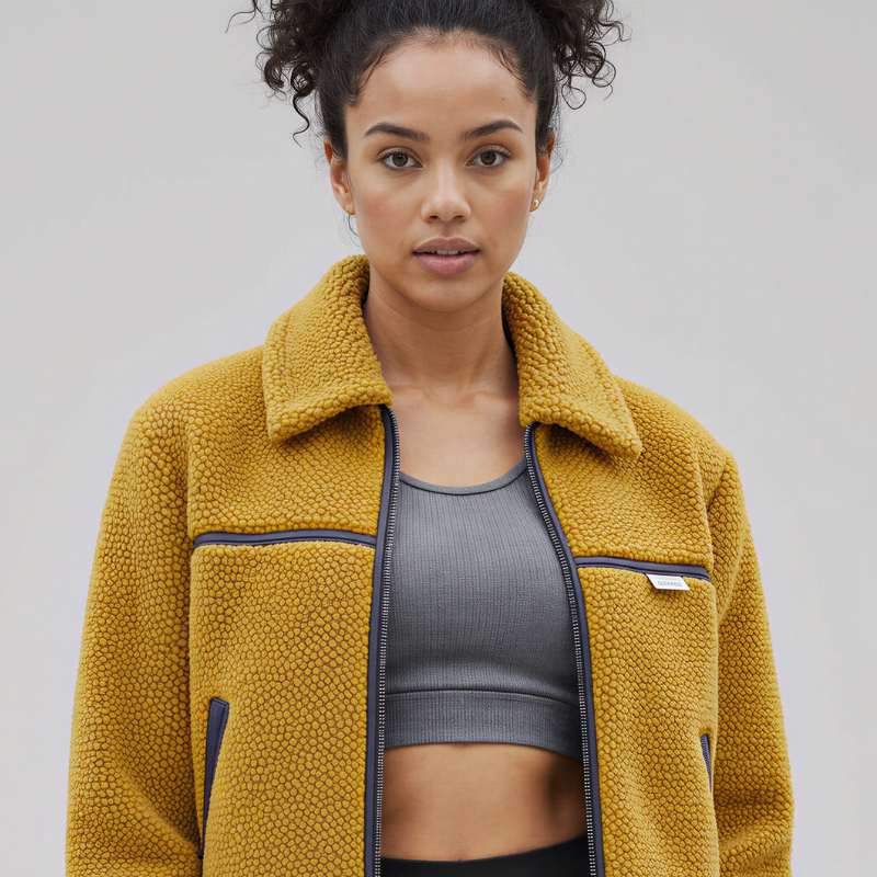 ActiveCozy – Technical Teddy Mustard Jacket