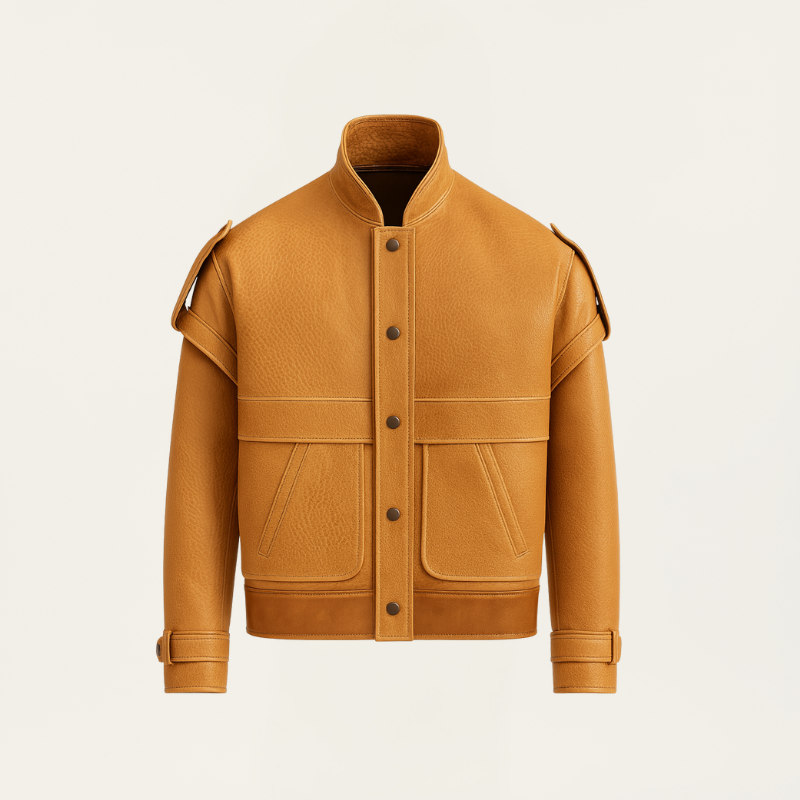 “Command Ridge” – Structured Leather Jacket