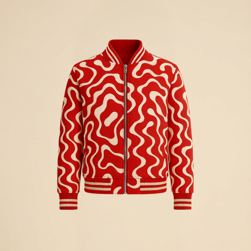 Waveform Zip — Giacca Sportiva Grafica in Maglia Tecnica