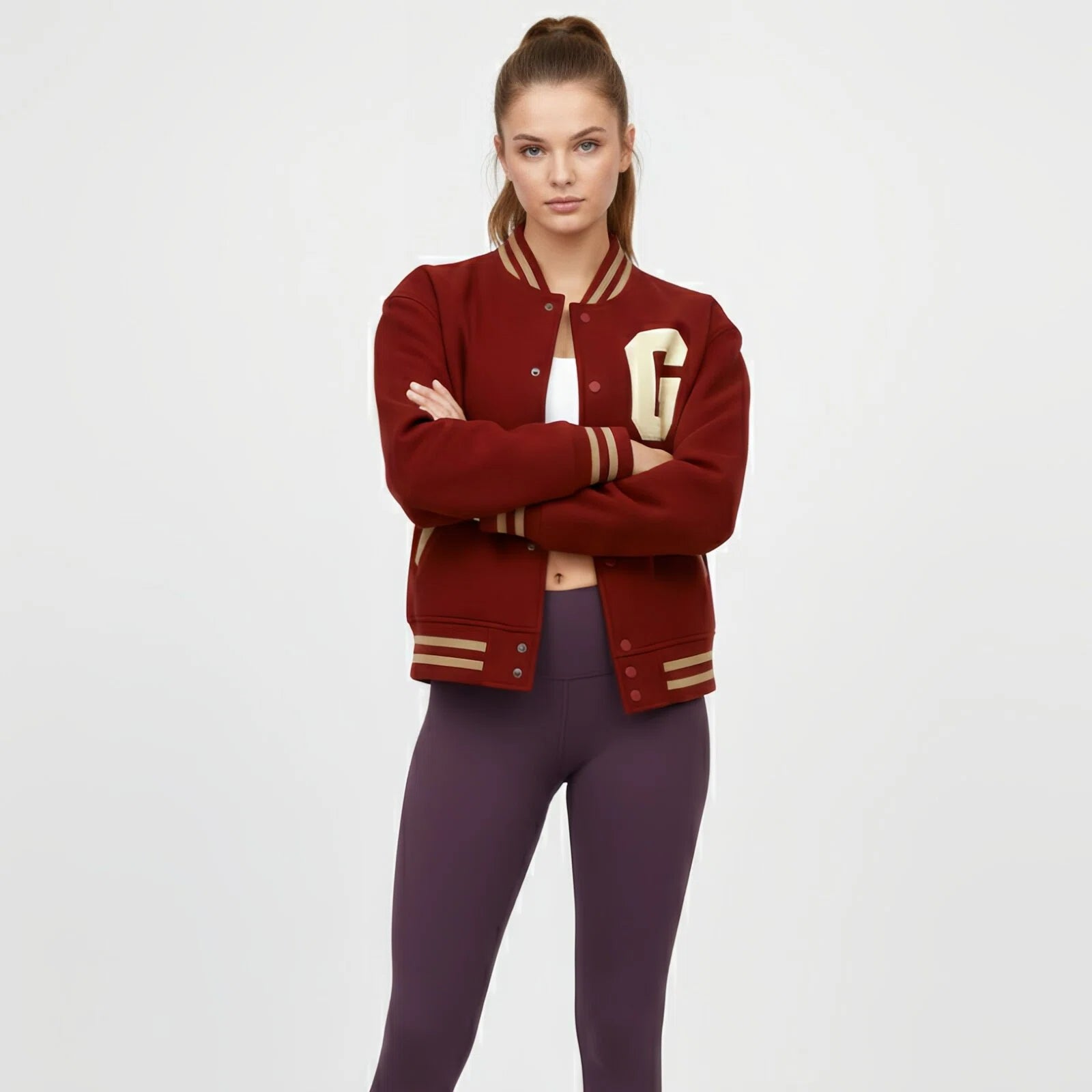 egacy Letter Jacket — Giacca Varsity Bordeaux