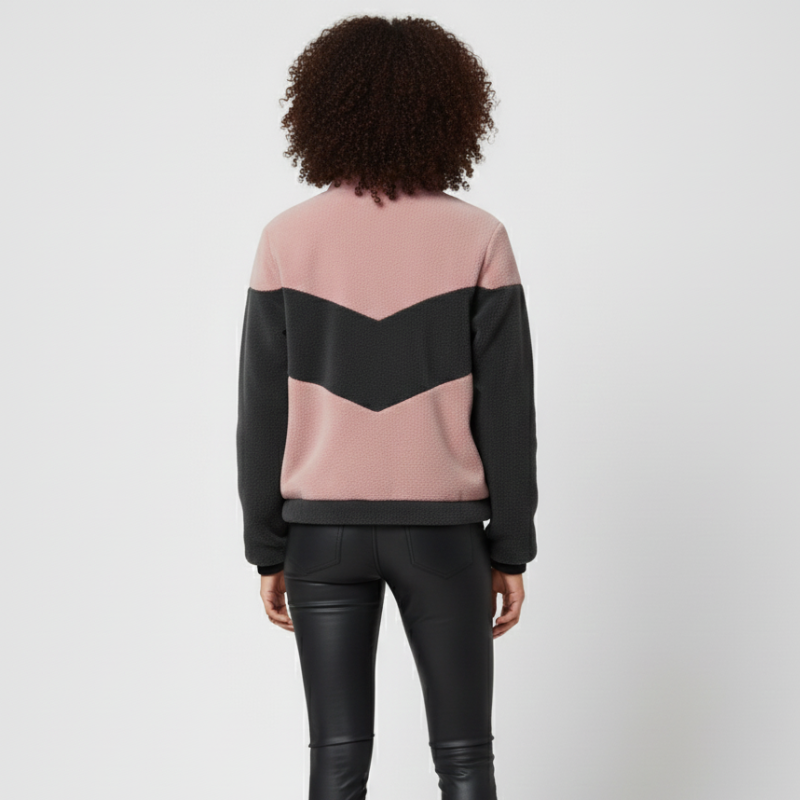 Elevate your casual style with the Charm Striped Fleece Jacket