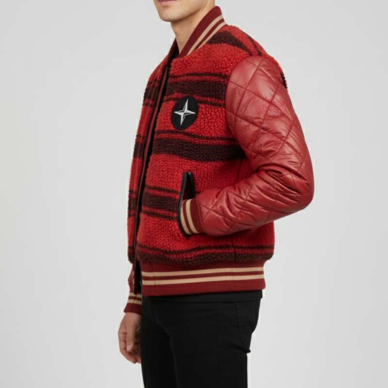 Stella fissa / bomber tecnico rosso-nero