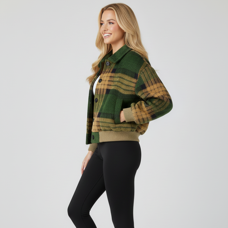 Highland Grid — Giacca Sportiva in Lana Check con Finiture Tecniche