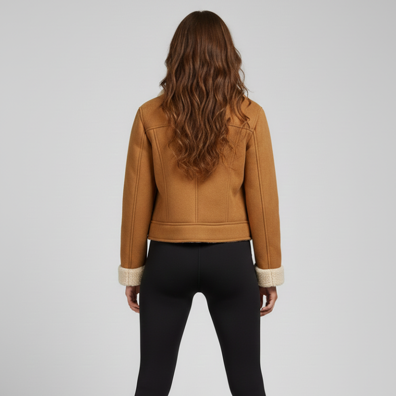 “Nordline Terra” – Shearling sartoriale in pelle scamosciata