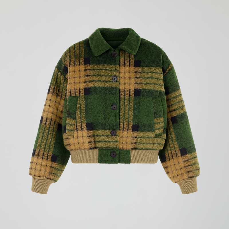 Highland Grid — Giacca Sportiva in Lana Check con Finiture Tecniche