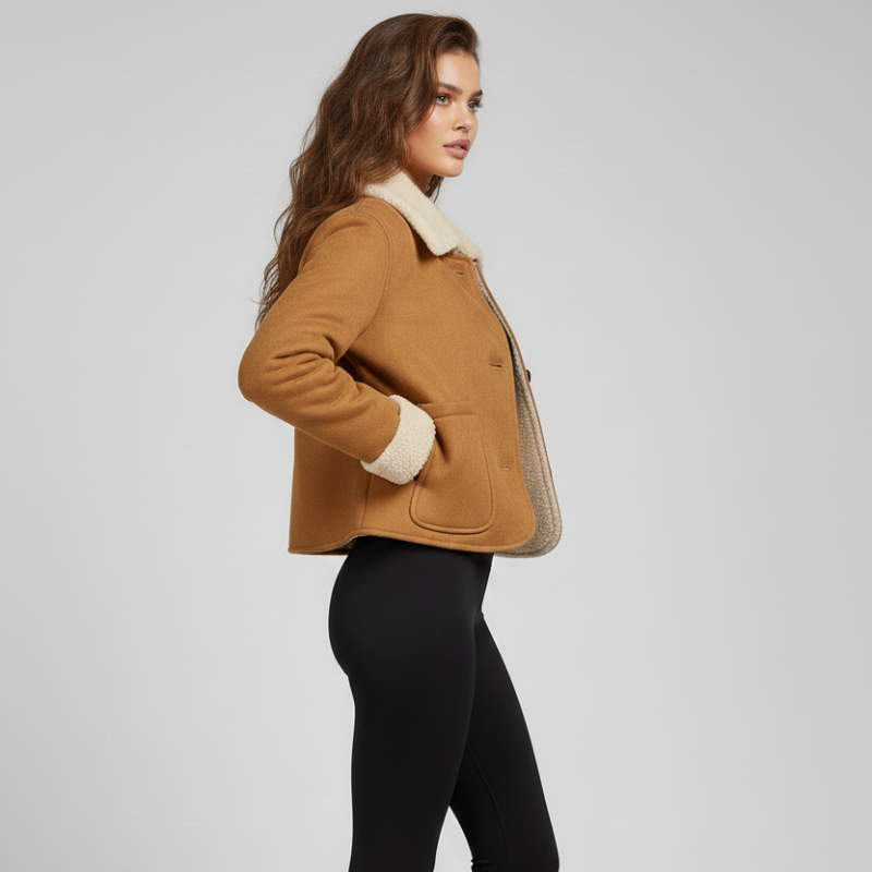 “Nordline Terra” – Shearling sartoriale in pelle scamosciata