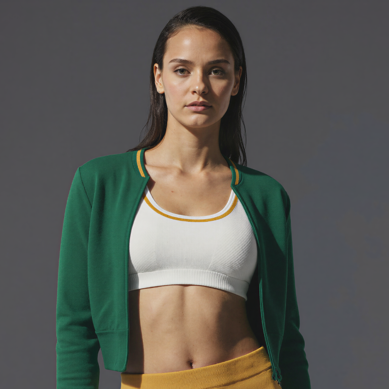 Retro Sprint – Technical set with zip-up jacket and striped skirt