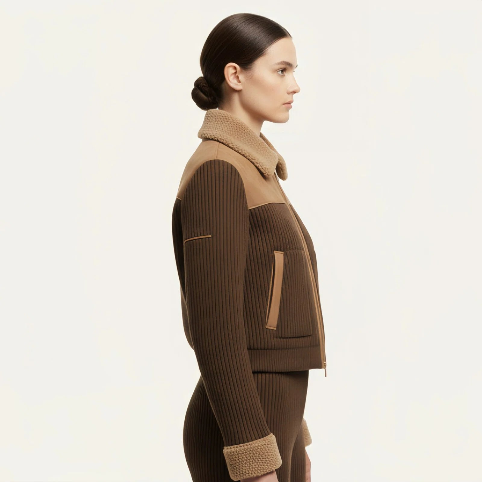 Shearling Ribbed Jacket