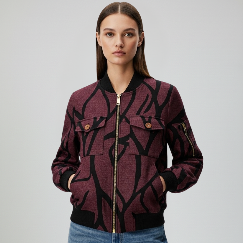 "Trame Intrecciate" – Bomber grafico in tessuto tecnico