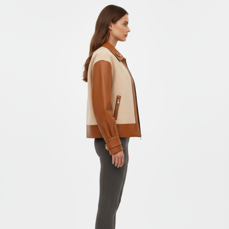 “Asymmetry Core” – Technical Jacket with Leather Panels