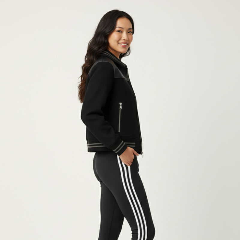 Urban Pulse – Technical Bomber Jacket with Leather Details
