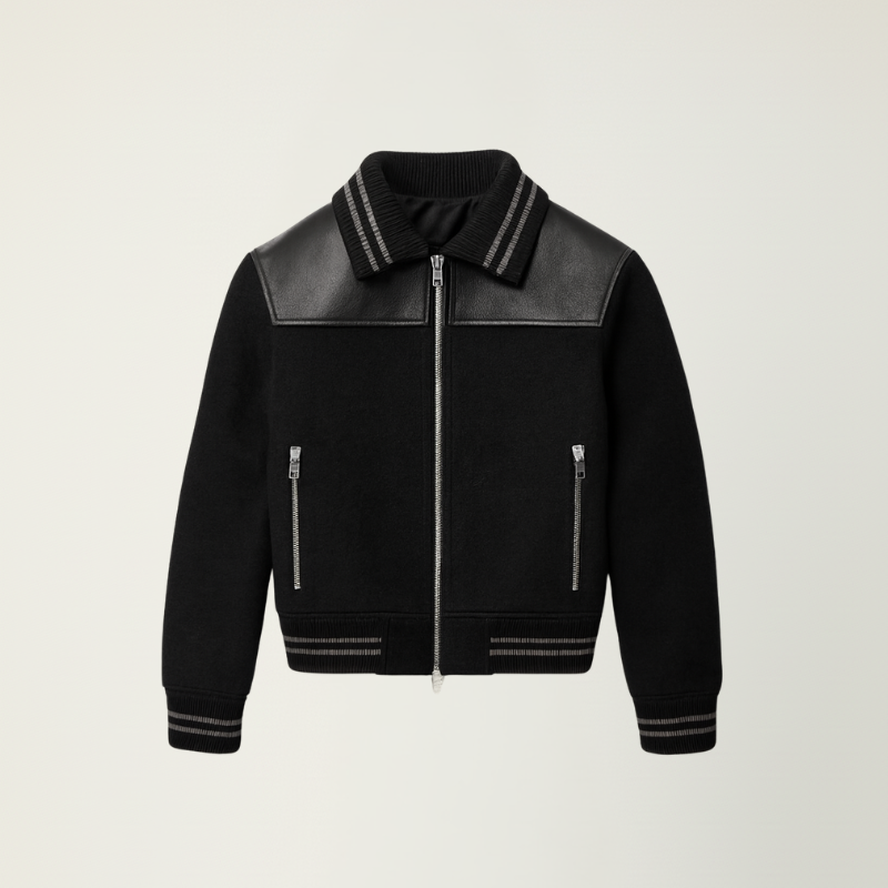 Urban Pulse – Technical Bomber Jacket with Leather Details