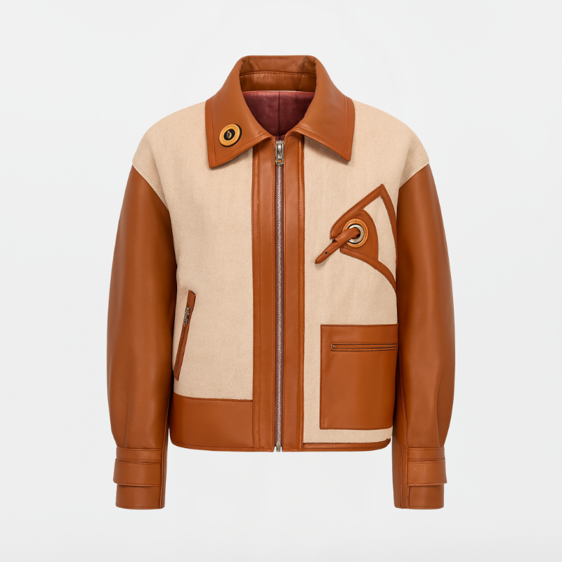 “Asymmetry Core” – Technical Jacket with Leather Panels