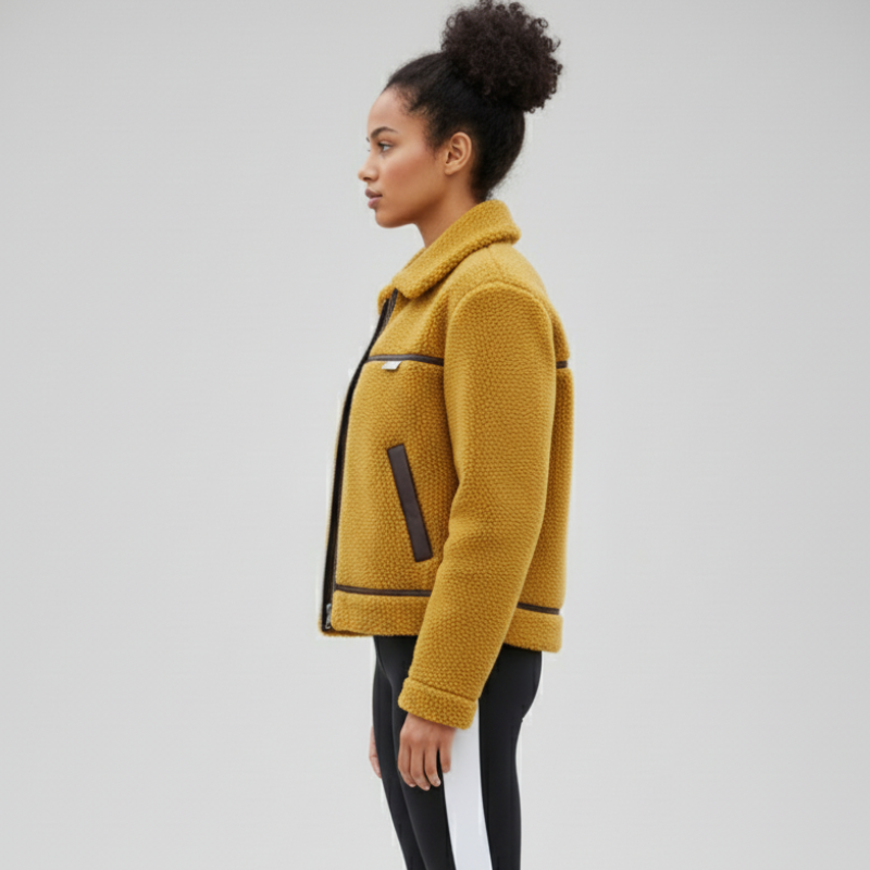ActiveCozy – Technical Teddy Mustard Jacket