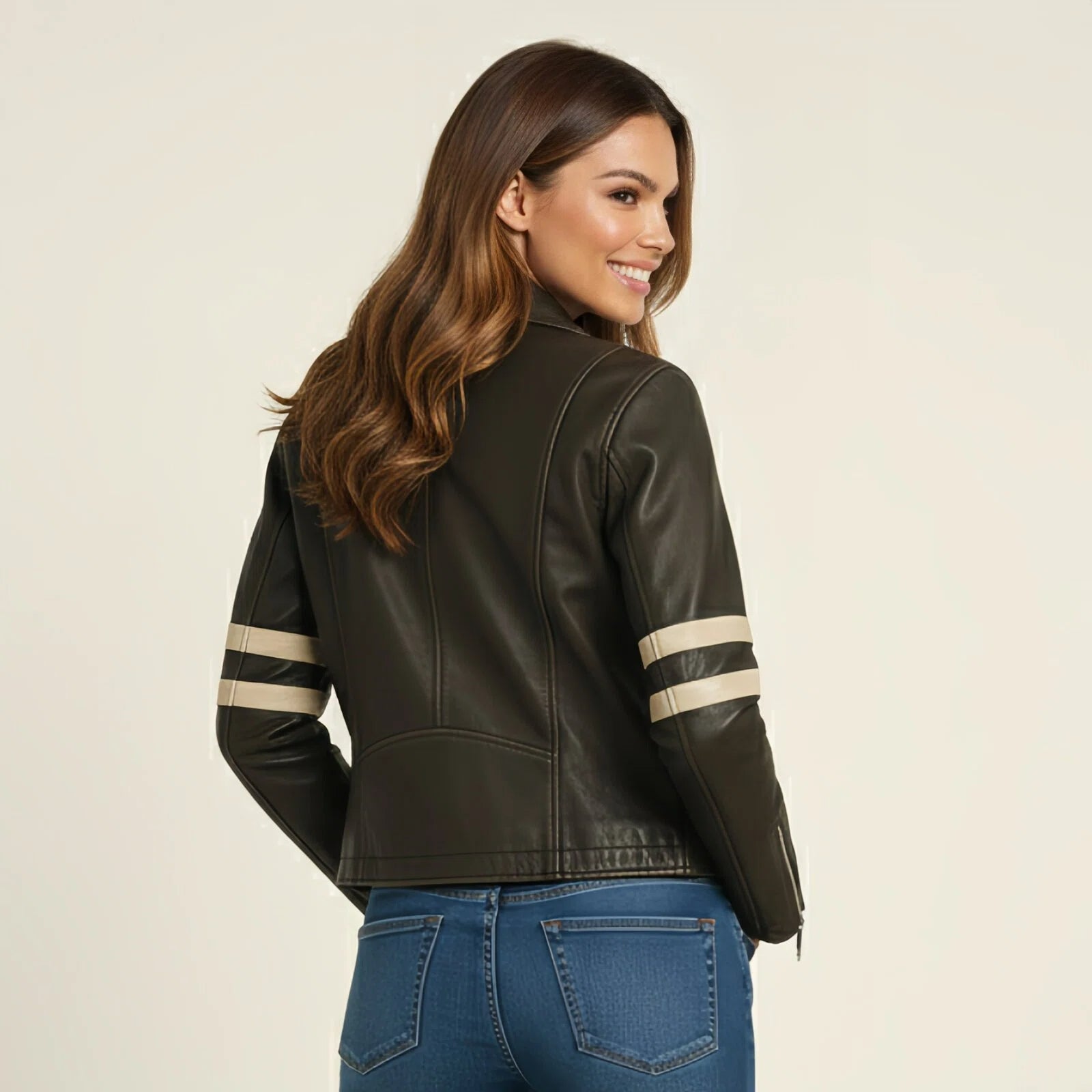 Signal Racer Band – Giacca biker in pelle nappa italiana