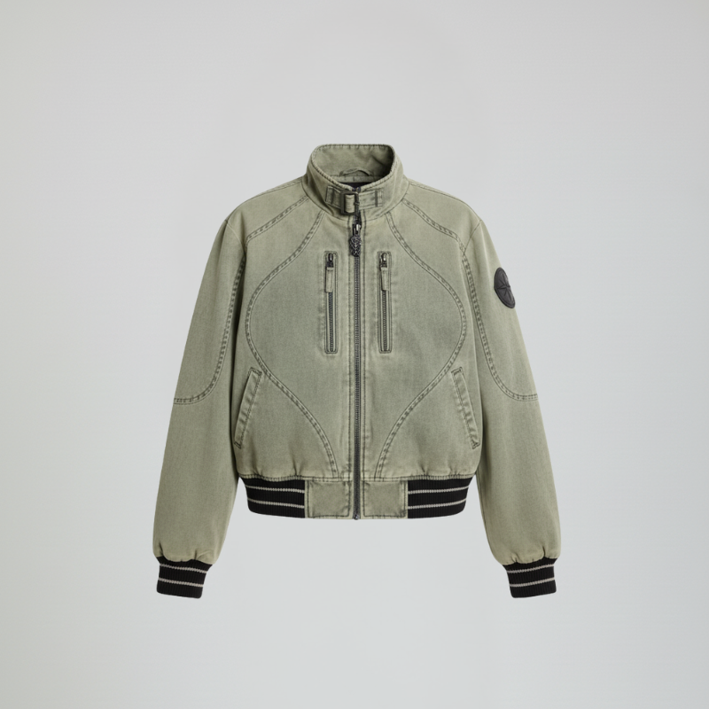 « Saturno » – Blouson bomber orbital en denim technique