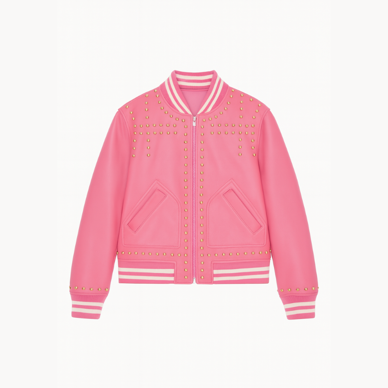 Veste de sport cloutée rose – « Shiny Dynamique »