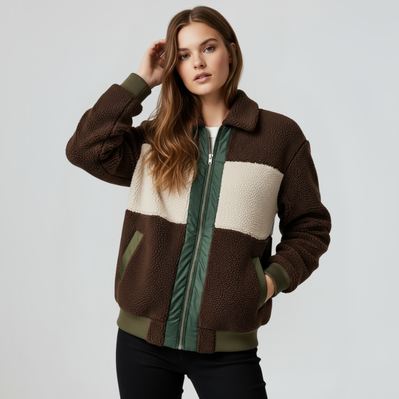 WOODS & FLEECE / COLORBLOCK FLEECE BOMBER