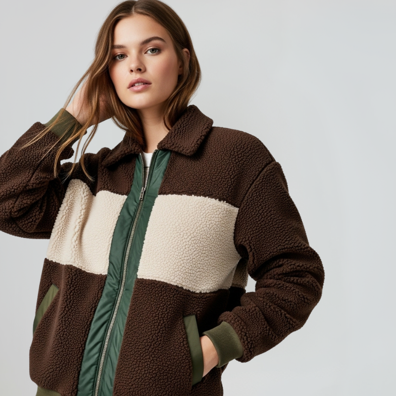 WOODS & FLEECE / COLORBLOCK FLEECE BOMBER