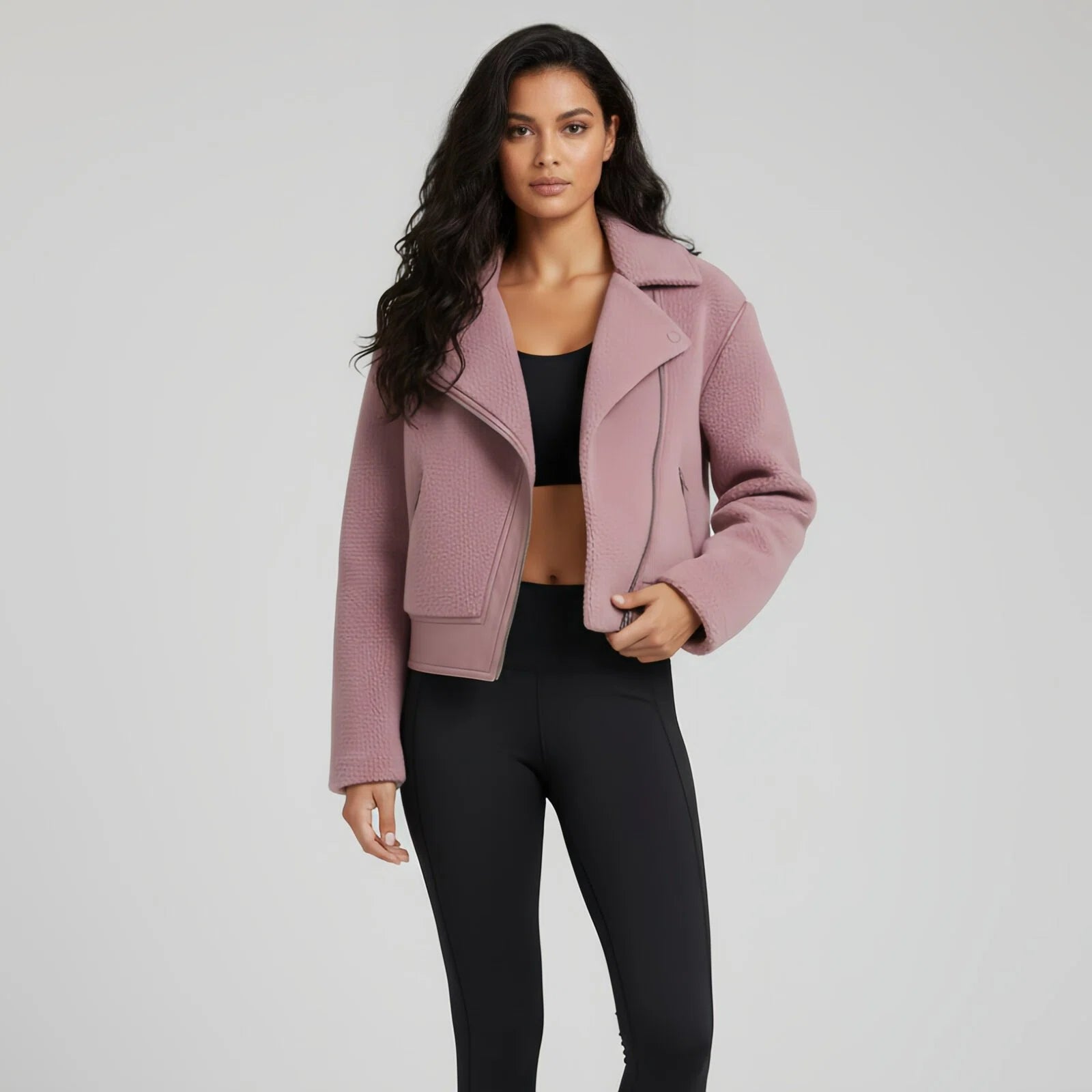 Giacca “Storm Mauve” — Texture Grafica, Comfort Urbano