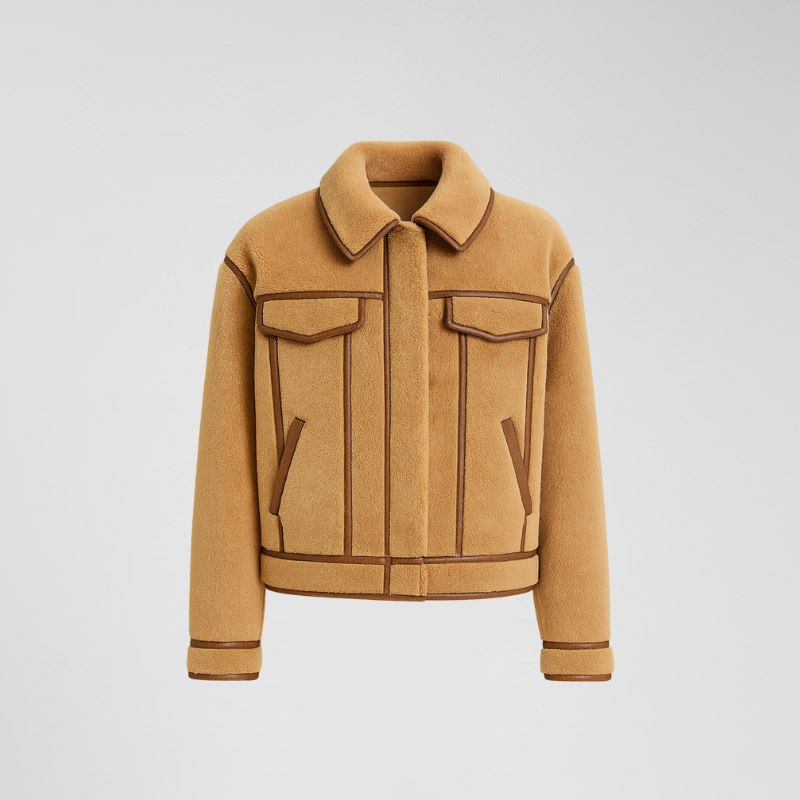 "Warm Edge" – Giacca Shearling Tecnica dal Taglio Sportivo