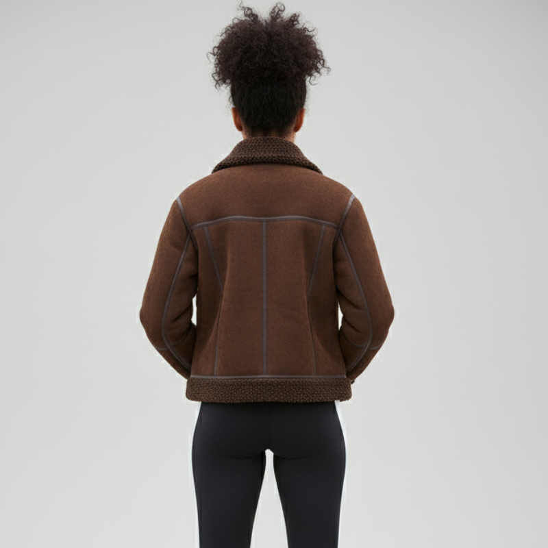 Chestnut Core – Giacca shearling in pelle ovina