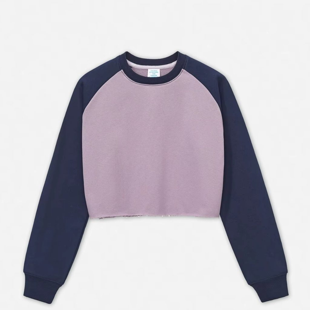 T-Shirt Donna con Maniche Raglan a Contrasto