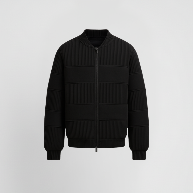 Urban Aligned - Giacca sportiva in maglia tecnica a pannelli spostati con zip