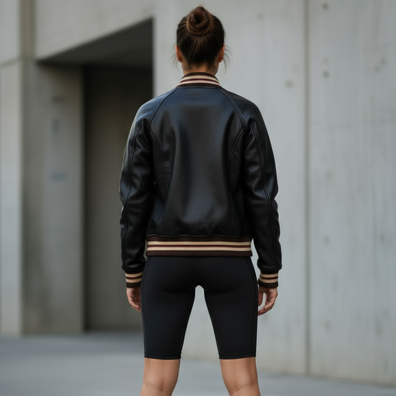 Go Active – Veste universitaire en cuir et polaire technique