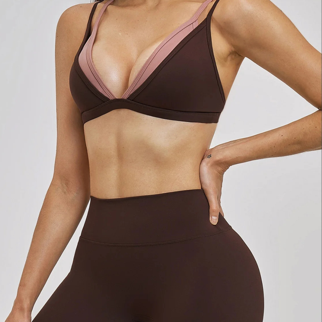Reggiseno Sportivo Push-up Shockproof Color Blocking