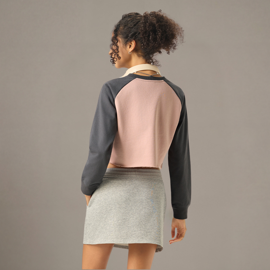 T-Shirt Donna con Maniche Raglan a Contrasto