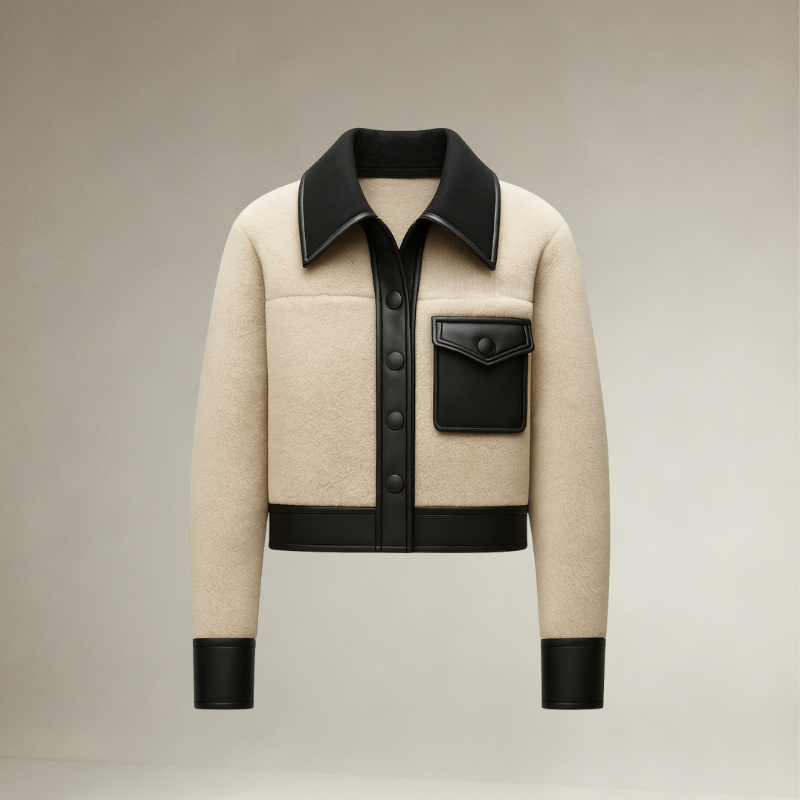 Urban Contrast – Giacca in pelle e tessuto tecnico