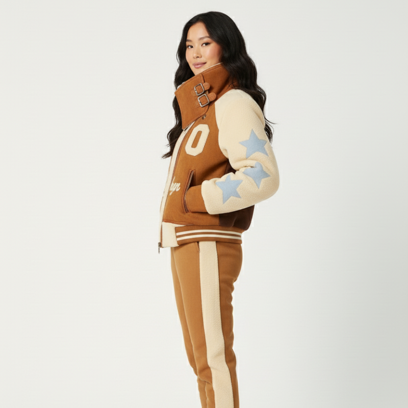 “Bleighgn Starforce” – Varsity shearling with graphic patches