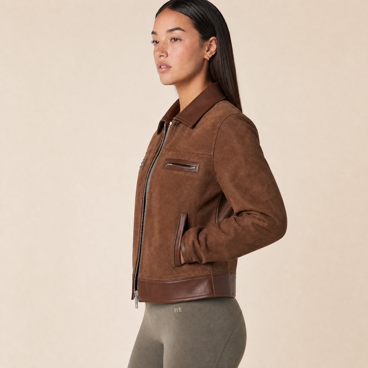 Giacca in Suede e Pelle Bovina