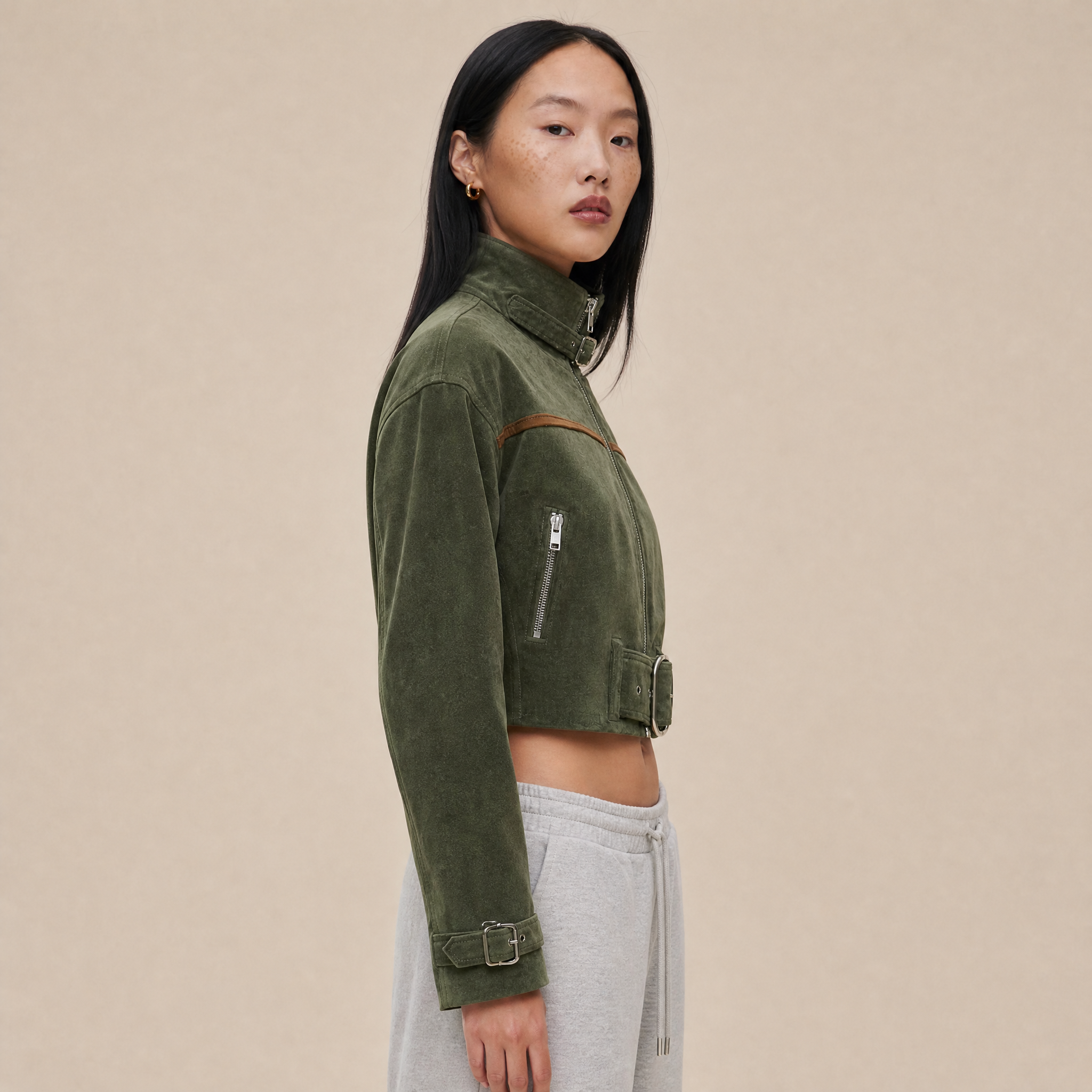 “Rebel Checkpoint” – Varsity leather with checker print and sporty construction