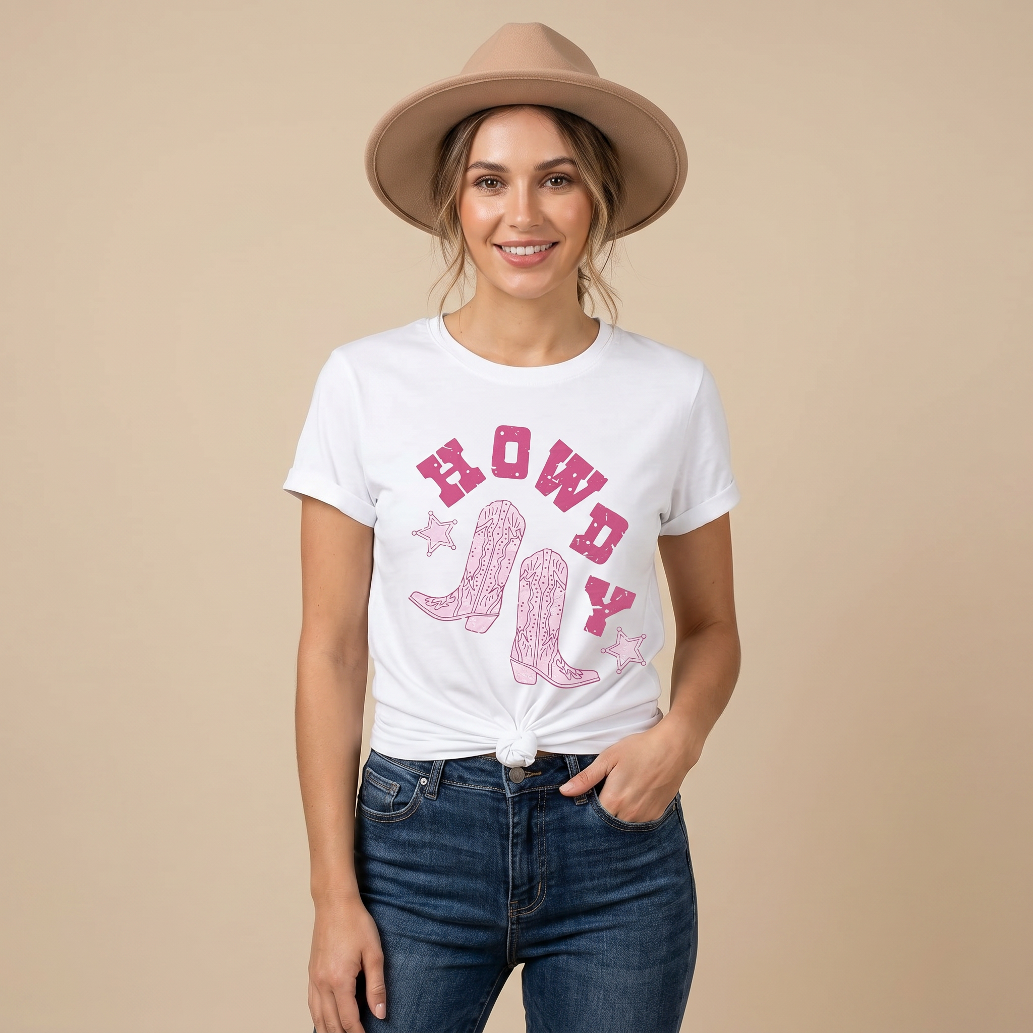 Howdy Shirt Donna – T‑Shirt Vintage Rodeo Cowgirl
