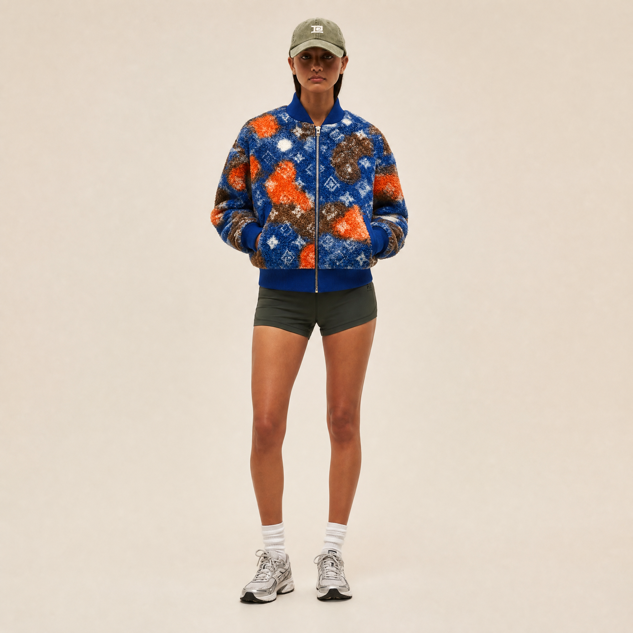 Aurora Shag – Abstract Tie-Dye Sporty Bomber Jacket